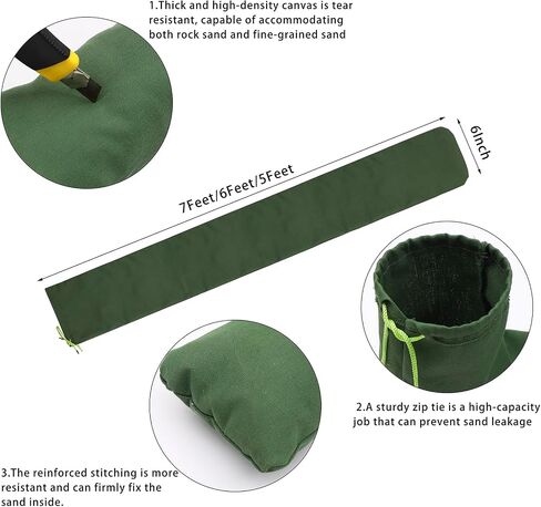 Flood Sandbags Water Barrier Canvas Bag for Garden Grass Door Gate Basement in Rain Season (3, 6Ft) in Saudi Arabia