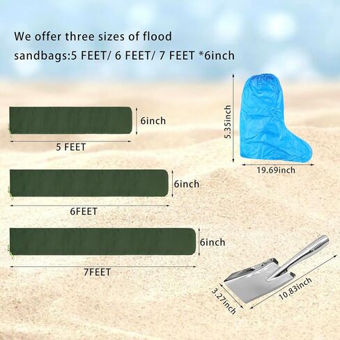 Flood Sandbags Water Barrier Canvas Bag for Garden Grass Door Gate Basement in Rain Season (3, 6Ft) in Saudi Arabia