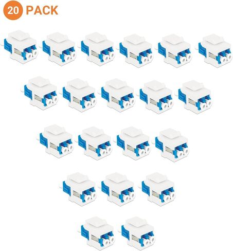 Fiber Optic Keystone Jack – LC Duplex Singlemode Fiber Jack, for Keystone Coupler Fiber Optic Wall Plate, LC to LC Coupler, Fiber Patch Panel, XLR Patch Panel, Fiber LC to LC – (10-Pack) in Saudi Arabia