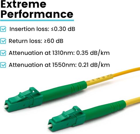 trueCABLE LC to LC OS2 Fiber Patch Cable, 3m (9.84ft), APC Polish, 200GB Singlemode (SM) Simplex 9/125um, Riser Rated (OFNR), UL Listed, Replacement Internet Fiber Cable, 1pc, Yellow in Kuwait
