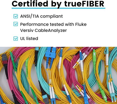 trueCABLE LC to LC OS2 Fiber Patch Cable, 3m (9.84ft), APC Polish, 200GB Singlemode (SM) Simplex 9/125um, Riser Rated (OFNR), UL Listed, Replacement Internet Fiber Cable, 1pc, Yellow in Kuwait