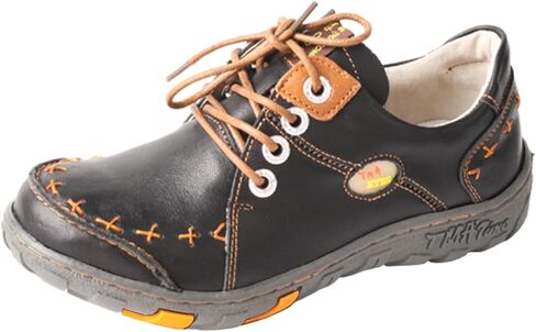 TMA EYES Women's Leather Non-Slip lace-up Leather Fashion Shoes Flats Comfortable with Hand-Stitched Design in Kuwait