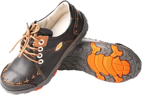 TMA EYES Women's Leather Non-Slip lace-up Leather Fashion Shoes Flats Comfortable with Hand-Stitched Design in Kuwait