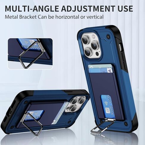 حامل بطاقات الهاتف الخلوي بمحفظة مغناطيسية متوافق مع حافظة Magsafe المدمجة بمقبض معدني للهاتف ومسند لسلسلة iPhone 15/14/13/12 (ذهبي وردي شفاف) in Kuwait