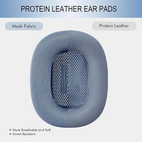وسائد أذن بديلة مطورة لسماعات Apple AirPods Max، غطاء وسائد أذن من القماش الشبكي مع رغوة الذاكرة ومغناطيس لسماعات AirPods Max (رمادي فلكي) in Saudi Arabia