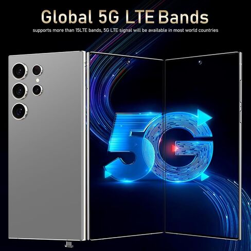 I24 Ultra 5G Unlocked Smartphone,Android 13.0 6GB+256GB Fully Unlocked Cell Phone Built in Pen The Phone,Battery 6800mAh 6.8" HD Screen,48MP+108MP Camera/Dual SIM/Fingerprint Lock/Face (Gray) in Saudi Arabia