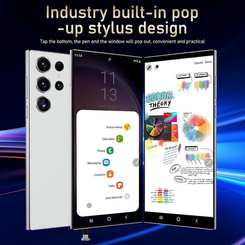 I24 Ultra 5G Unlocked Smartphone,Android 13.0 6GB+256GB Fully Unlocked Cell Phone Built in Pen The Phone,Battery 6800mAh 6.8" HD Screen,48MP+108MP Camera/Dual SIM/Fingerprint Lock/Face (Gray) in Saudi Arabia