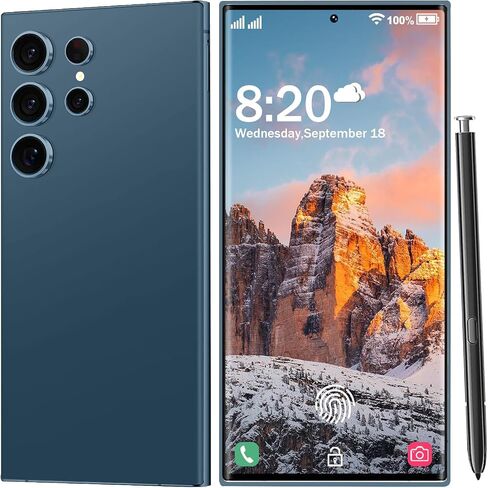I24 Ultra 5G Unlocked Smartphone,Android 13.0 6GB+256GB Fully Unlocked Cell Phone Built in Pen The Phone,Battery 6800mAh 6.8" HD Screen,48MP+108MP Camera/Dual SIM/Fingerprint Lock/Face (Gray) in Saudi Arabia
