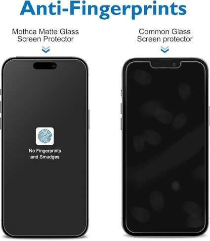 واقي شاشة زجاجي غير لامع من Mothca لهاتف iPhone 16 Pro [6.3 بوصة] + عبوتين من واقي عدسة الكاميرا، حافظة مضادة للوهج ومضادة لبصمات الأصابع، طبقة زجاجية مقواة صديقة للبيئة، خالية من الفقاعات، ناعمة كالحرير in Kuwait