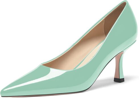 FOGEENA Womens Pointed Toe Evening Dress Slip On Patent Stiletto High Heel Pumps Shoes 2.5 Inch in Saudi Arabia