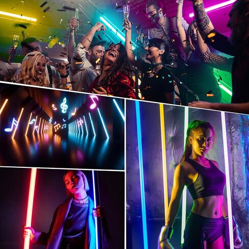 4Pack RGB Tube Light Bar(4FT) with Light Stand, Battery Powered LED Video Light Wand Stick for DJ Lighting, Dance Club and Photography Lighting in Saudi Arabia