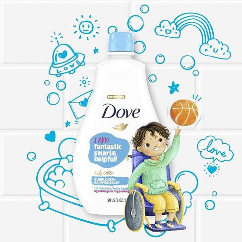 Dove Kids Care Bubble Bath for Kids Cotton Candy Hypoallergenic Formula 20 oz in Saudi Arabia