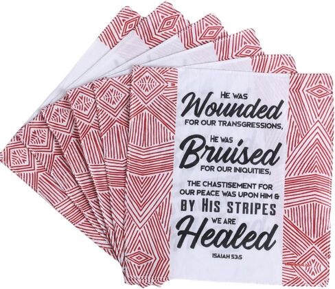 Prayer Cloth Pack of 6 8x8 Prayer Cloths for Anointing Prayer Pocket Prayer Cloths (HIS Stripes) Prayer Cloth for Christians in Saudi Arabia