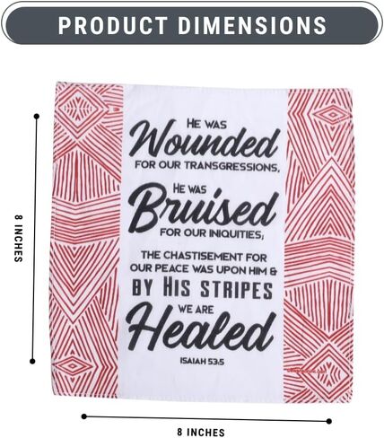 Prayer Cloth Pack of 6 8x8 Prayer Cloths for Anointing Prayer Pocket Prayer Cloths (HIS Stripes) Prayer Cloth for Christians in Saudi Arabia