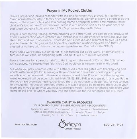 Prayer Cloth Pack of 6 8x8 Prayer Cloths for Anointing Prayer Pocket Prayer Cloths (HIS Stripes) Prayer Cloth for Christians in Saudi Arabia