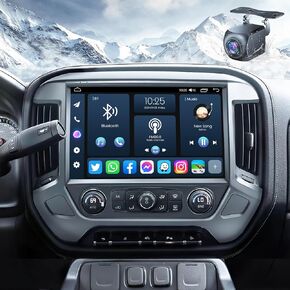 راديو ستيريو للسيارة بشاشة 2K 8G+128G لسيارة Chevy Silverado وGMC Sierra 2014-2018: شاشة لمس 13.1 بوصة مع Wireless CarPlay Android Auto Bluetooth 5GWiFi Android13 (يدعم الترقية إلى نظام Bose)