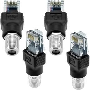 2PCS F-Type Female to RJ45 Male Coaxial Connector Ethernet Adapter in Kuwait