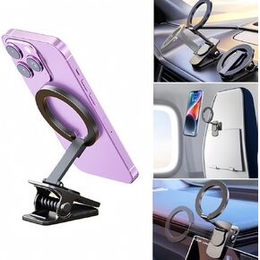for Magsafe Airplane Phone Holder Car Mount Travel Essentials,360° Rotation Magnetic Phone Holder for for Car Dash&Tesla Screen, Continuity Camera Mount
