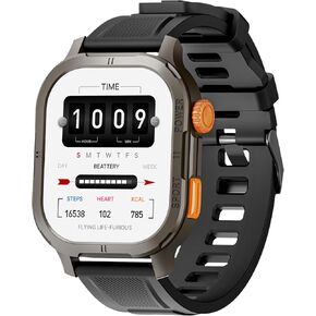 Smart Watch, 2.13'' AMOLED Display, 5ATM Waterproof, Voice Assistant, Multiple Sports Modes, Message reminder, Bluetooth Calling, Health Monitoring, Long Battery Life 45mm N M (Tactical, Black)
