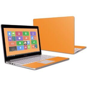 MightySkins Skin Compatible with Asus ZenBook Pro UX501VW 15.6" (2016) wrap Cover Sticker Skins Solid Orange