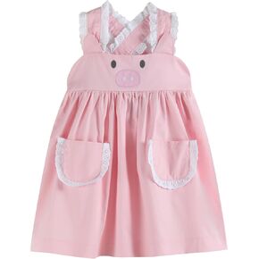 Lil cactus Baby Girls and Toddler Pink and Lace Piggy Dress