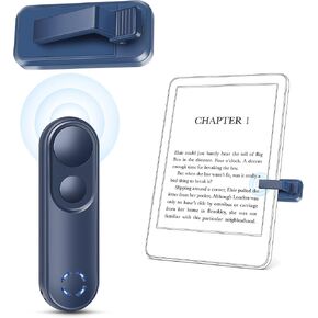 Kindle Page Turner, Remote Control Clicker Page Turner for Kindle Paperwhite Oasis Scribe iPad Tablet Kobo Kindle Accessories, Camera Remote Shutter Selfie Controller with Wrist Strap(Blue)