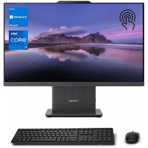 Lenovo 2024 IdeaCentre I AIO, 27" QHD Touchscreen, i7-13620H, 64GB DDR5 RAM, 1TB SSD, IR Camera, Wireless KB & Mouse, Wireless Charging Base, HDMI, RJ45, W11 Home, Grey, with Harman Audio Speakers