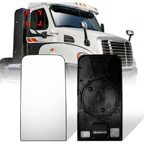 Replacement Lower Mirror Glass for 2008-2021 Freightliner Cascadia, Wide Angle Small Lower Convex Door Mirror Glass Heated for Freightliner Cascadia 08-21