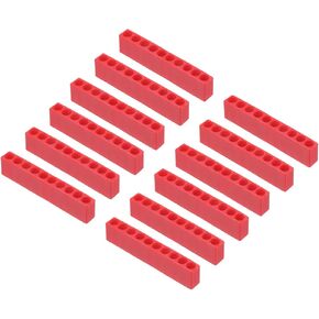 HARFINGTON 12pcs Plastic Hex Shank Screwdriver Bit Holder Organizer 9 Holes 1/4 Inch Plastic Drill Bits Storage Case for Any 1/4" Hex Shank Metal Driver Bits Use, Red