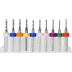 10pcs Tungsten Carbide Micro Drill Bits Set Engraving Tools for PCB Circuit Board 1.1mm-2.0mm