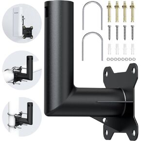 Universal Antenna Mount Brackets with U-Bolts Kit Wall-Mounted / Pole Mount, L Shaped Mount for Starlink, WiFi Bridge, and Access Points on Walls, Poles, Roofs, RVs, Yachts, and Camping Setups in Kuwait