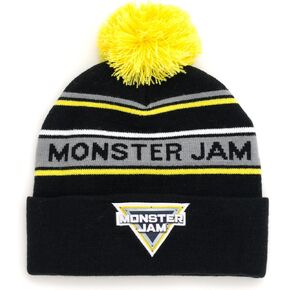 Monster Jam Logo One Size Beanie Winter Hat Black/Yellow OS Toddler