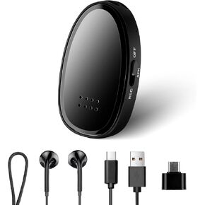 64GB MP3 Player, Mini Portable HD Player with Record Function HiFi Lossless Sound HD Speaker Earphone Included（Black）