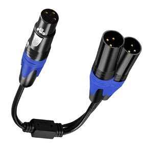 XLR Splitter Cable, 1 XLR Female to 2 XLR Male Patch Y Cable, Balanced Microphone Splitter Cord Audio Adaptor (1.6FT/1Pack)