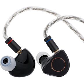 Linsoul SIMGOT SuperMix 4 1DD+1BA+1Planar+1PZT Hybrid Drivers Earphones, HiFi in Ear Monitor IEM, Wired Gaming Earbuds with OFC Silver-Plated Cable for Musician Audiophile
