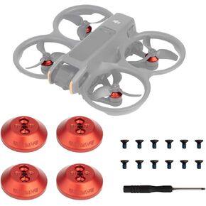 Motor Cover for DJI Avata 2, 4 PCS Aluminum Alloy Dustproof Waterproof Drone Engine Motor Protection Guard for DJI Avata 2, Drone Accessories for Avata 2 (Red)