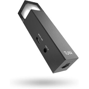 TUNAI Wand aptX Low Latency Long Range Bluetooth Transmitter - Wireless Audio Adapter for Your TV, Home Stereo, PC, Game Consoles - Connect 2 Headphones - No delay - Bluetooth 5.0 - Micro USB/AUX