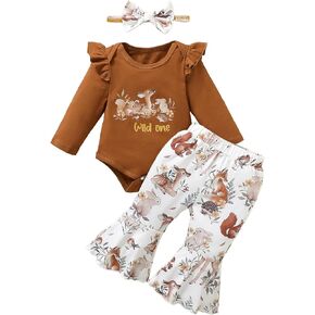 Baby Girl One Year Old Birthday Outfit 1st Birthday Clothes First Birthday Wild One Animal Bodysuit