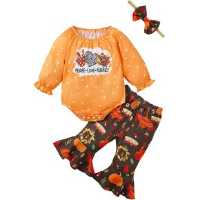 Baby Girl Thanksgiving Day Outfit NewbornTurkey Day Clothes Please Love Turkey Bodysuit