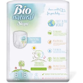 SOHO, Bio-Natural Sleepy Baby Diapers, Made from Organic Cotton and Bamboo Extract, Ultimate Comfort and Dryness, Wetness Indicator, Perfume-Free Inner Surface, (6 XL 15-27 Kg, Count-16Pcs)