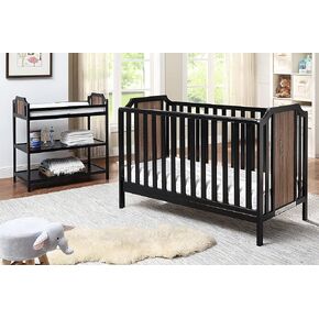 Suite Bebe Brees Convertible Island Crib in Black & Vintage Walnut