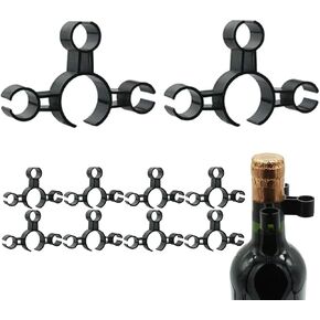 Champagne Wine Bottle Safety Clips,10 Pieces Bottle Sparklers Service Hanging Buckle Holder for Wedding Birthday Party Supplies (Black, Double-Clip)