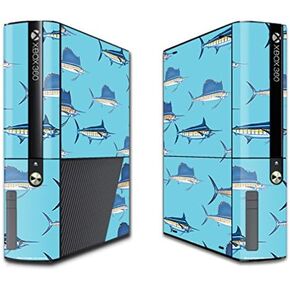MightySkins Skin Compatible with Microsoft Xbox 360E (3rd Gen) – Billfish Stripes | Protective, Durable, and Unique Vinyl Decal wrap Cover | Easy to Apply, Remove, and Change Styles | Made in The USA