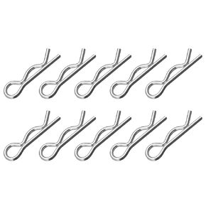 METALLIXITY Cotter Pins (2mm x 40mm) 20Pcs, Carbon Steel R Shaped Spring Clip Pins for Hitch Pin Lock Systems, Silver Tone