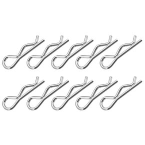 METALLIXITY Cotter Pins (2mm x 40mm) 20Pcs, Carbon Steel R Shaped Spring Clip Pins for Hitch Pin Lock Systems, Silver Tone