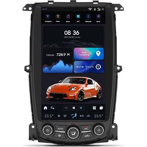 Aucar 13.6 Inch T-Style Android 11 Car Radio Head Unit for Nissan 370Z 2009-2021, 1080P Multimedia Stereo Video Player with Wireless Carplay, GPS Navigation, OEM Functions 8+128 GB -Black