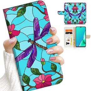 for iPod 7, iPod 6, iPod Touch 7th, 6th Generation, Designed Flip Wallet Case Cover, A24463 Art Dragonfly
