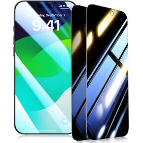 BAZO Privacy Screen for iPhone 16 Pro Max - Anti Spy-Tempered Glass Protector [Invisible Privacy Armor] with Auto-Align Frame 9H Hardness [Auto-Dust Removal][9D Full Coverage] Durable Film 2 Pack