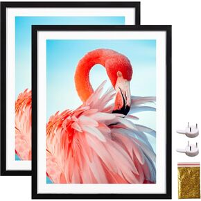 12x16 Wood Picture Frame Set of 2 Diamond Painting Frame 30x40cm Display 12x16in / 30x40 cm Without Mat or 10x14 in/ 25x35cm with Mat Diamond Art Frame 12 x 16 Poster Photo Gallery Wall Frame - White