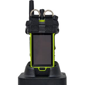 TurtleBack Radio Holster for Motorola APX Next XE with D Rings Case, Black Leather Duty Belt Strap Holder, Heavy Duty V4